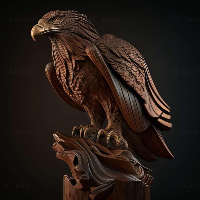 3D model eagle on stand (STL)
